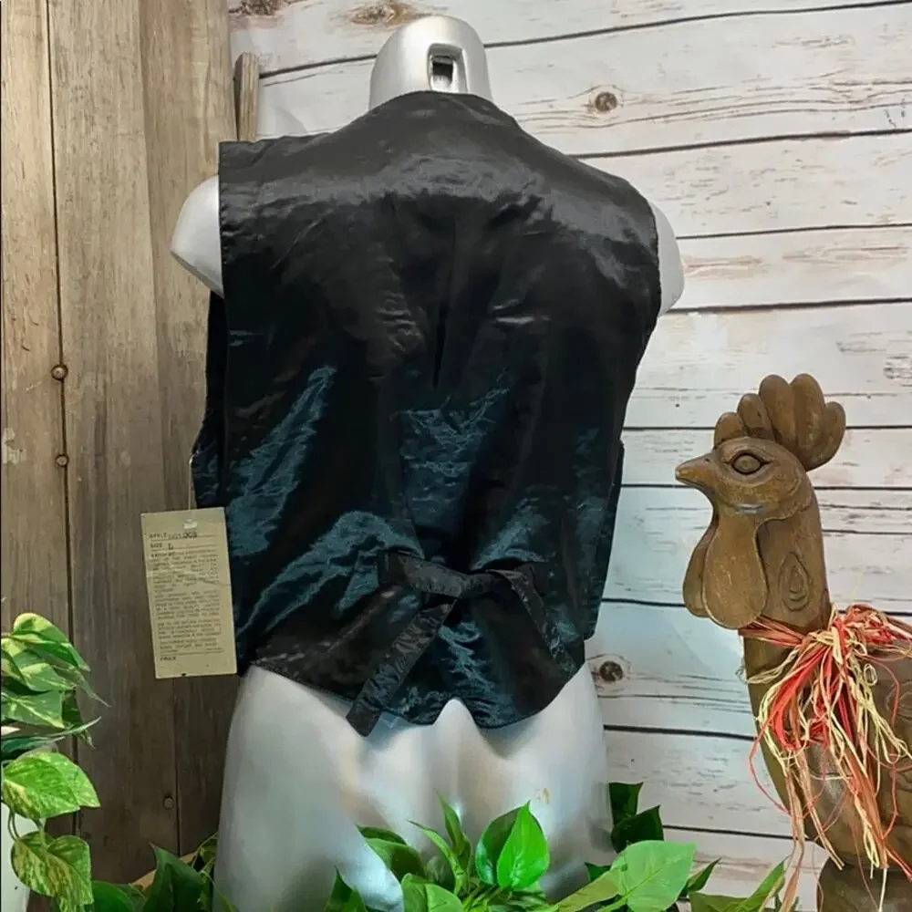 Katch Me Retro Biker NWT Cowboy Vintage Western Brown Suede Leather Vest L N - Picture 2 of 8